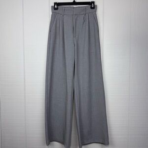 Abercrombie & Fitch Sloane Gray Tailored Pant Trouser Slacks Wide Leg High Waist